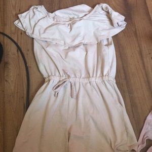 Off shoulder pink romper